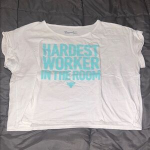 Under Armour White 'Hardest Worker in the Room' T-Shirt